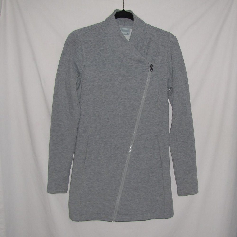 Womens' Athleta Heather Gray Moto Jacket Polyester Wool Spandex Blend Size Small